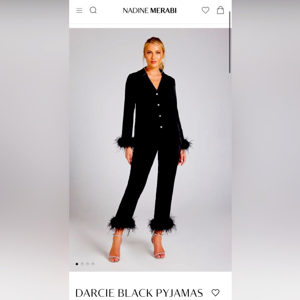 Nadine Merabi Black Velvet Jumpsuit with Flared Legs